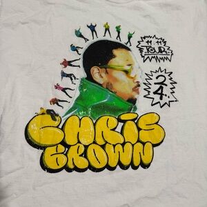 Chris Brown 11:11 Tour 2024 Short Sleeve Promo Music Merch Shirt Men XXLarge
